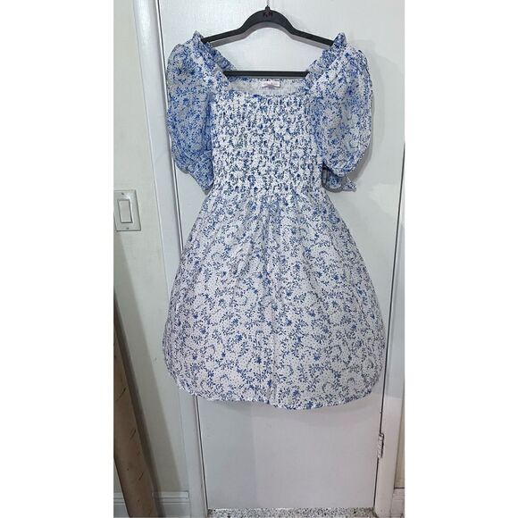 RILEY & RAE WOMENS PRINTED FIT & FLARE DRESS PULL ON BLUE FLORAL NEW SIZE XS - Picture 3 of 11
